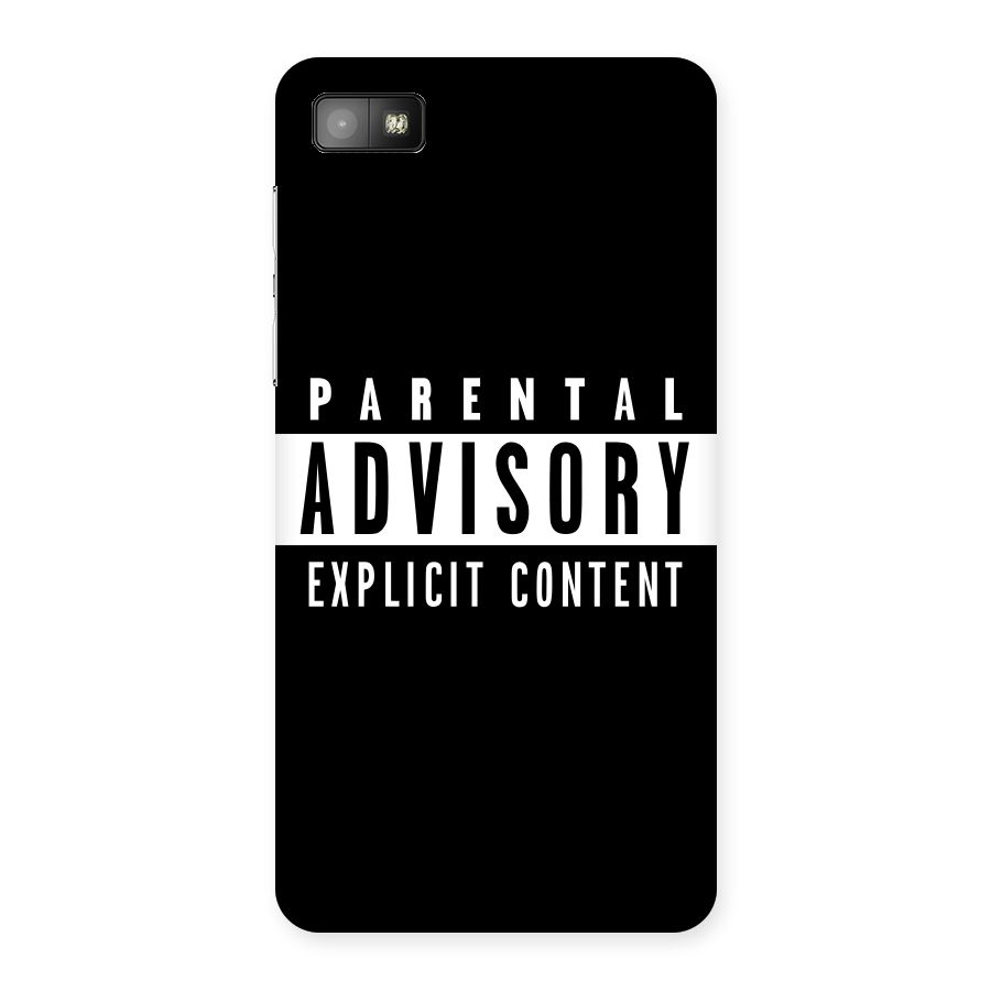Parental Advisory Label Back Case for Blackberry Z10