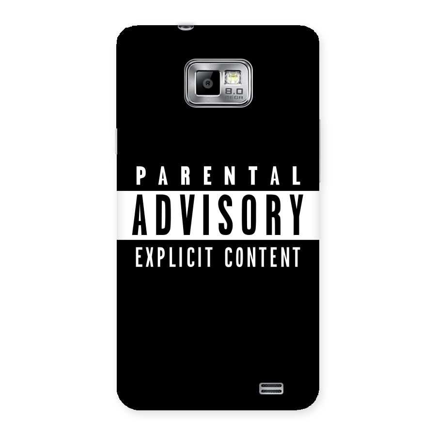 Parental Advisory Label Back Case for Galaxy S2