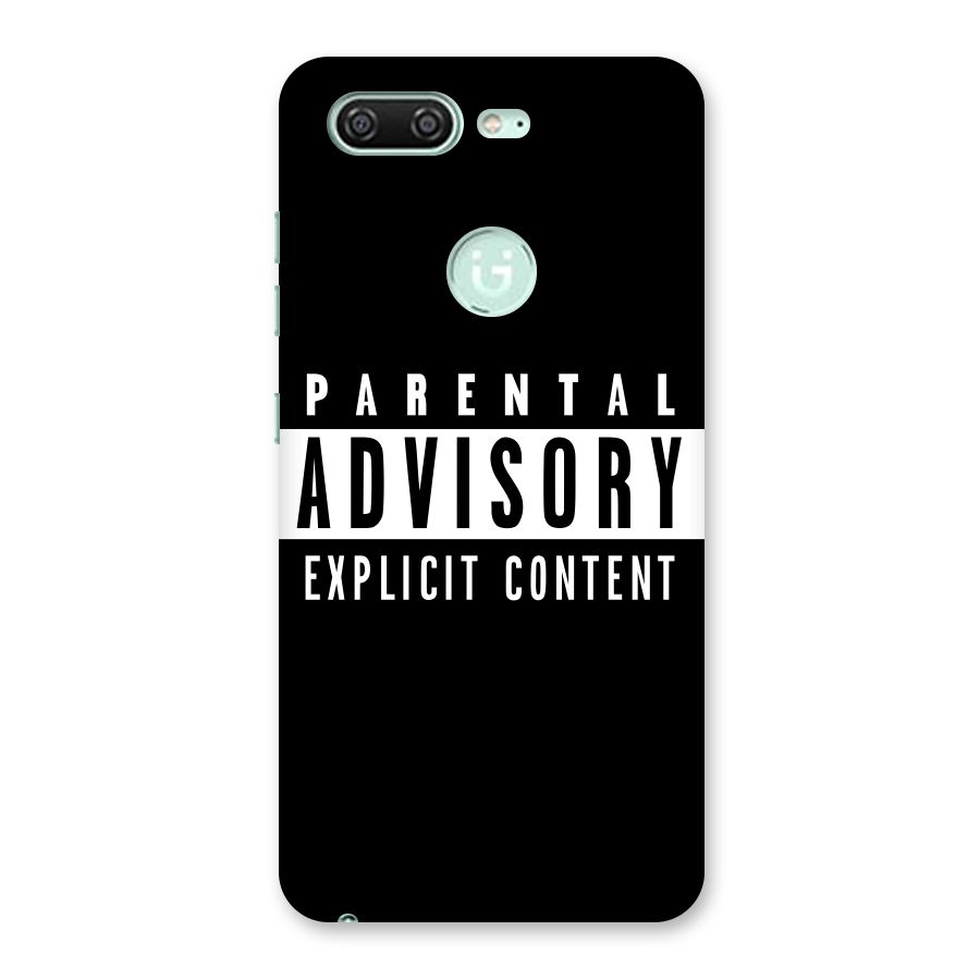 Parental Advisory Label Back Case for Gionee S10