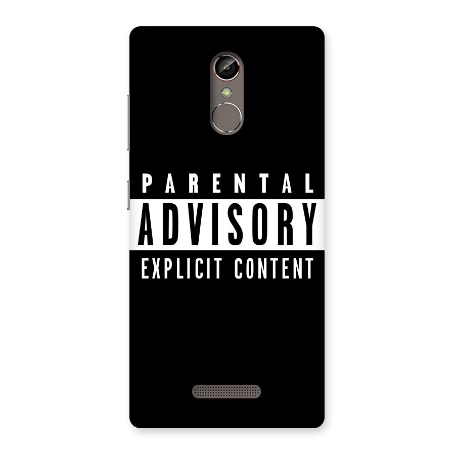 Parental Advisory Label Back Case for Gionee S6s