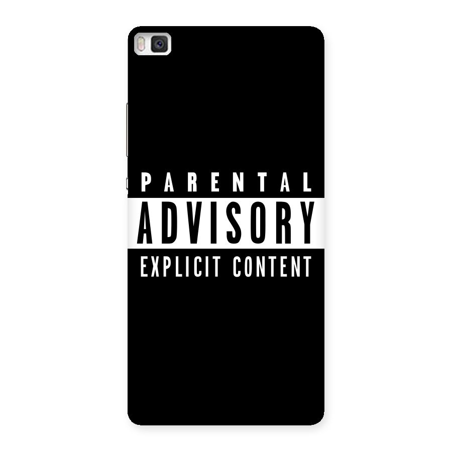 Parental Advisory Label Back Case for Huawei P8