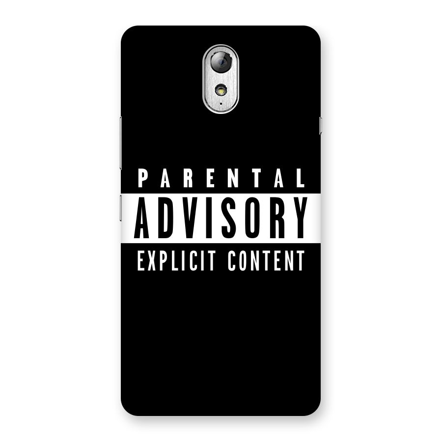 Parental Advisory Label Back Case for Lenovo Vibe P1M