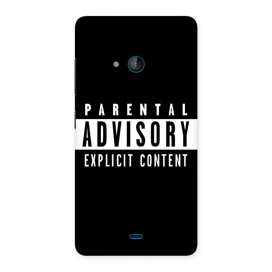 Parental Advisory Label Back Case for Lumia 540