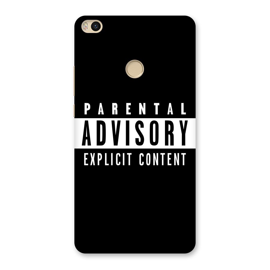 Parental Advisory Label Back Case for Mi Max 2
