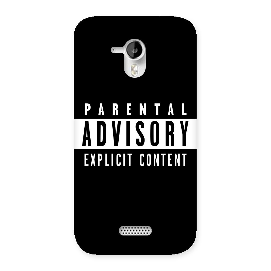 Parental Advisory Label Back Case for Micromax Canvas HD A116