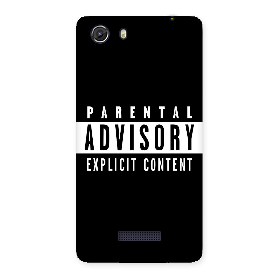 Parental Advisory Label Back Case for Micromax Unite 3
