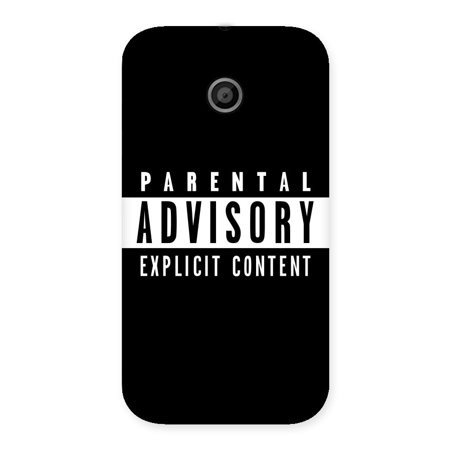 Parental Advisory Label Back Case for Moto E