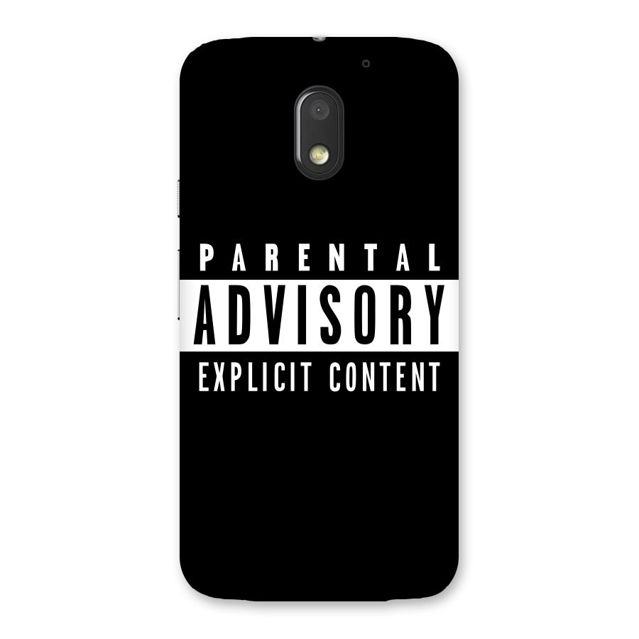 Parental Advisory Label Back Case for Moto E3 Power