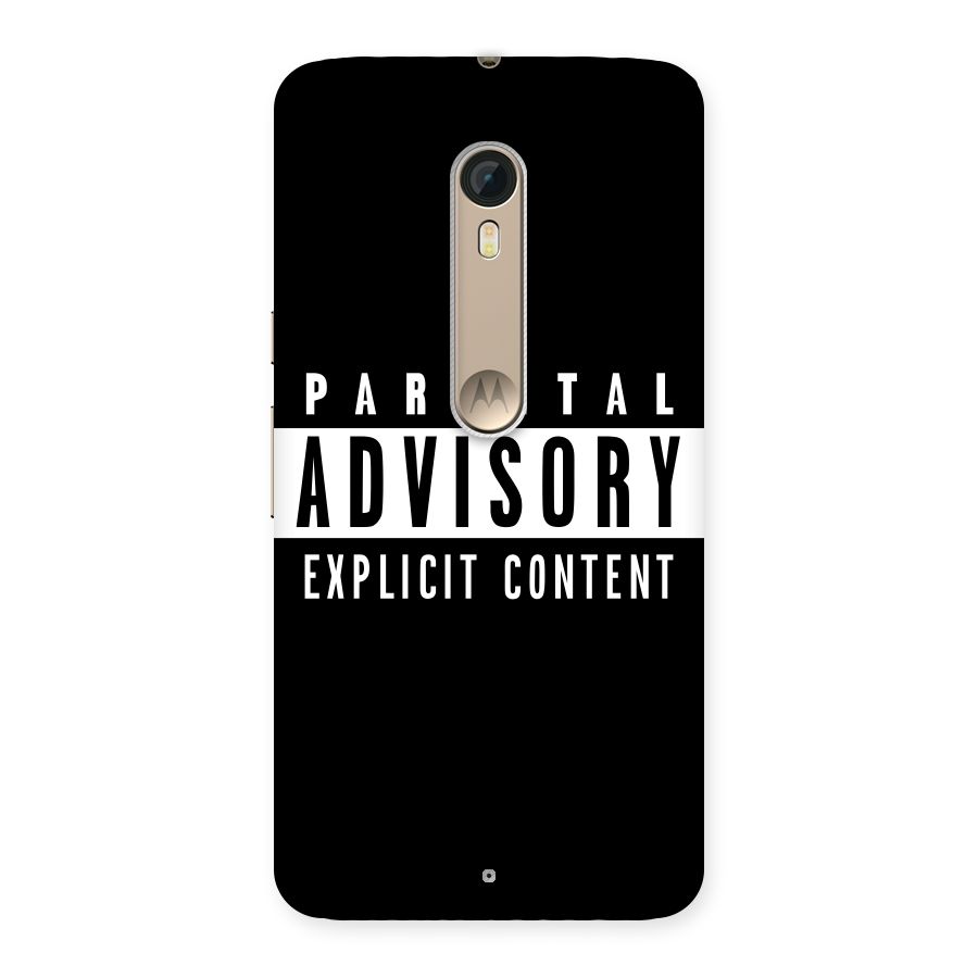 Parental Advisory Label Back Case for Motorola Moto X Style