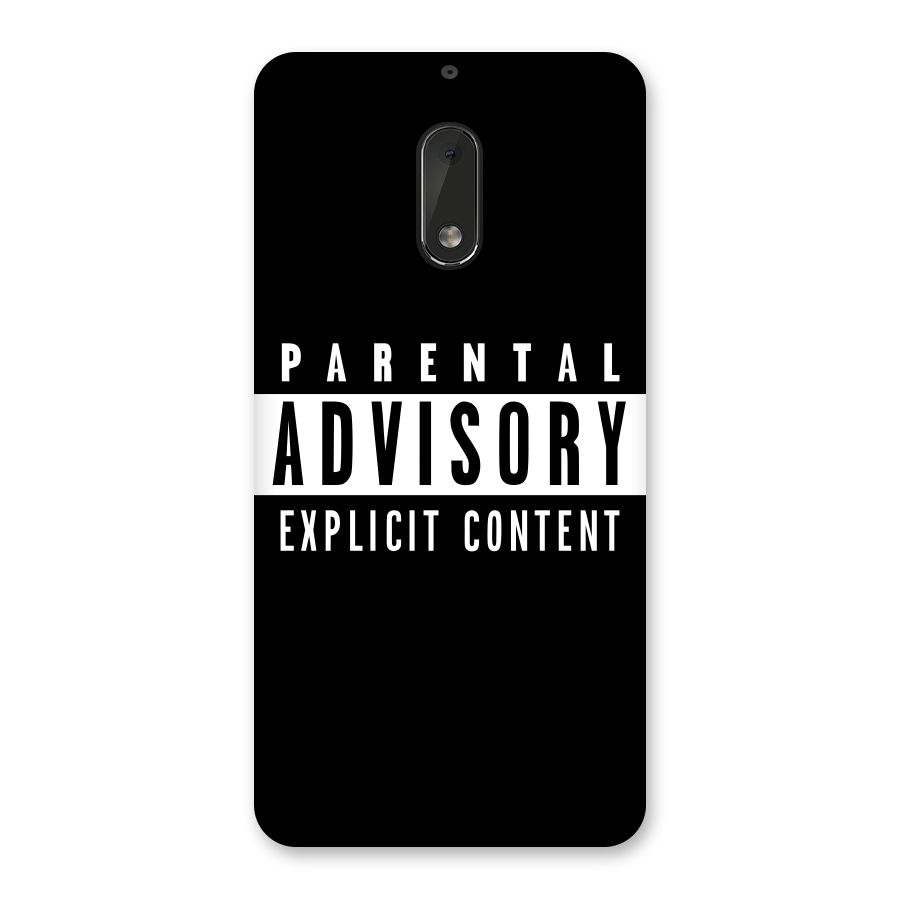 Parental Advisory Label Back Case for Nokia 6