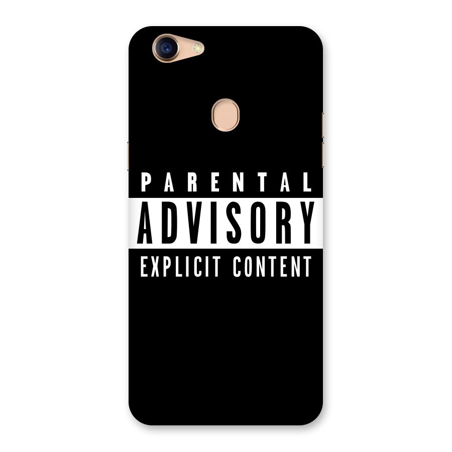 Parental Advisory Label Back Case for Oppo F5