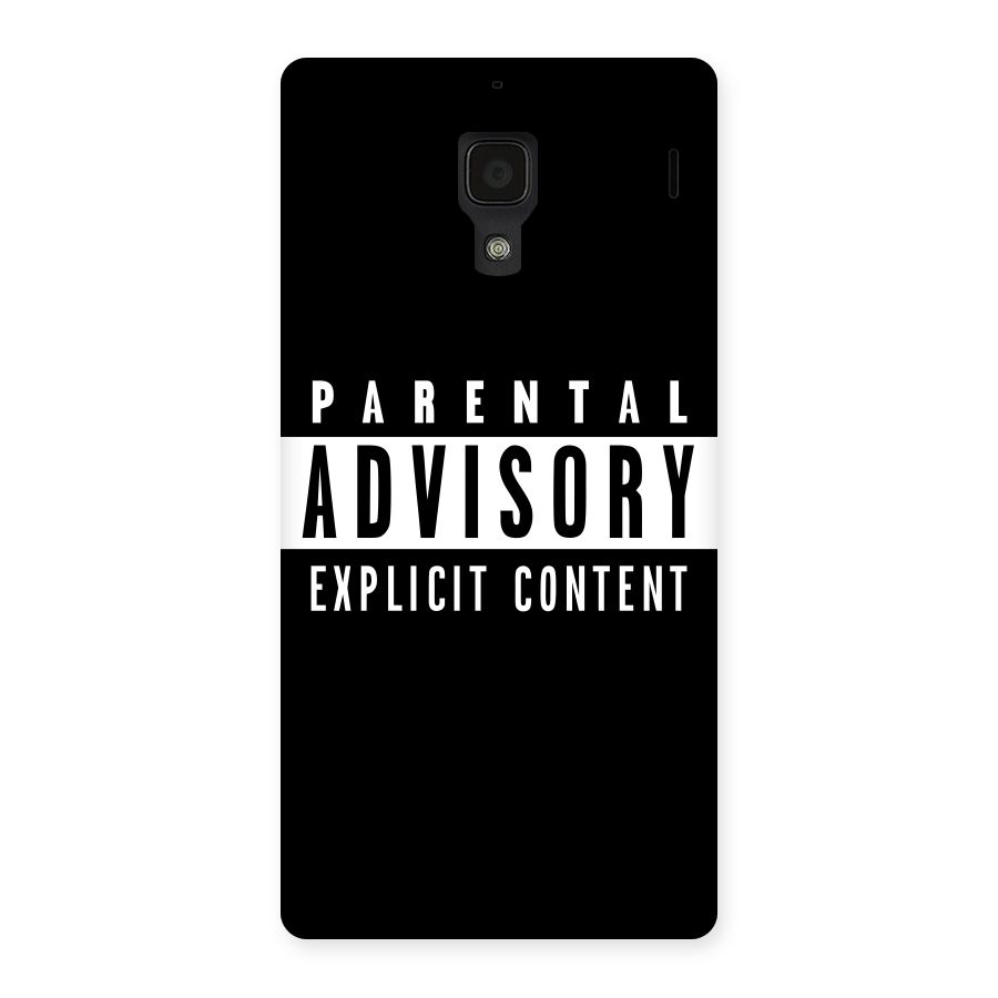 Parental Advisory Label Back Case for Redmi 1S