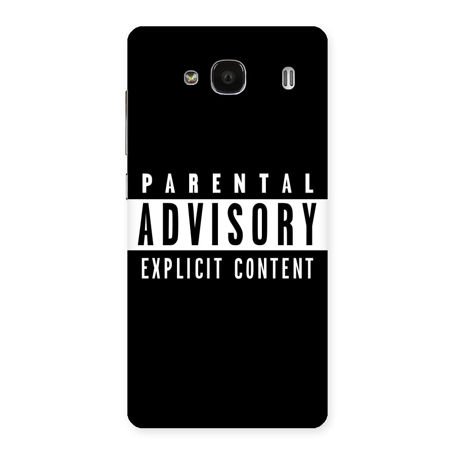 Parental Advisory Label Back Case for Redmi 2