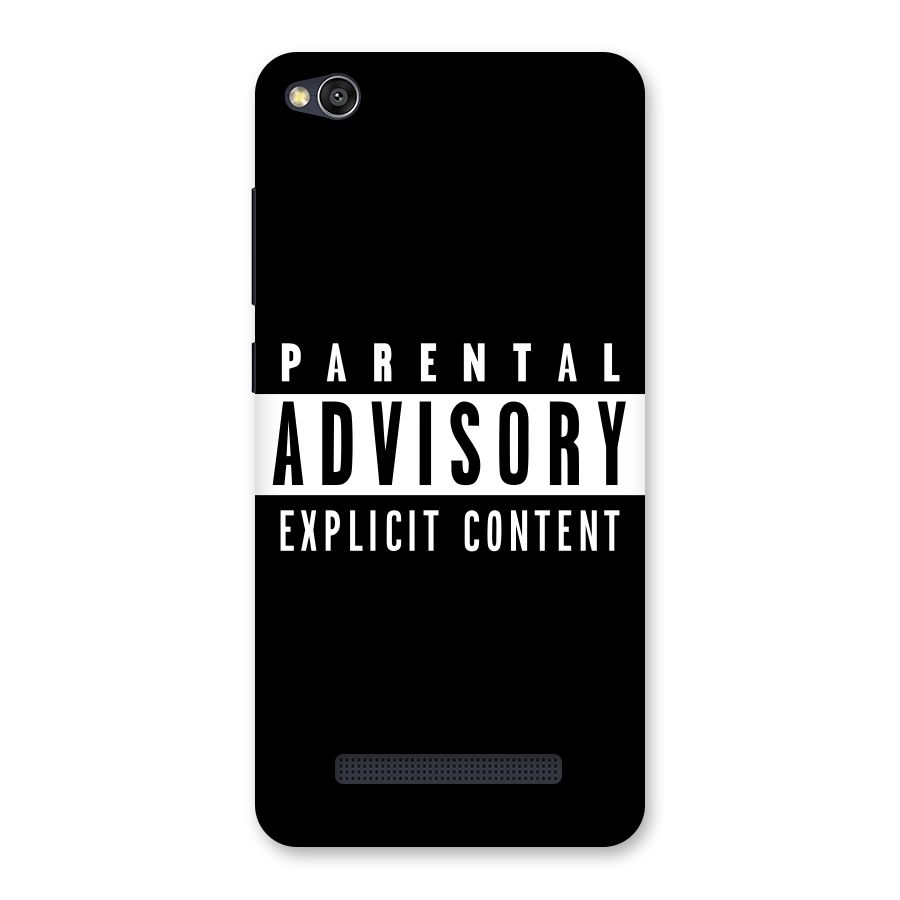 Parental Advisory Label Back Case for Redmi 4A