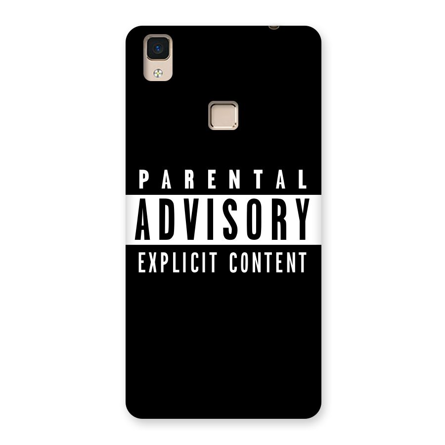 Parental Advisory Label Back Case for V3 Max