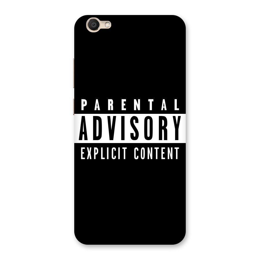 Parental Advisory Label Back Case for Vivo V5