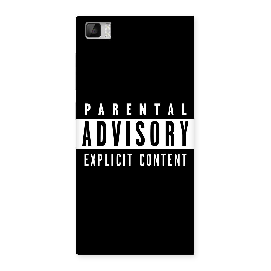 Parental Advisory Label Back Case for Xiaomi Mi3