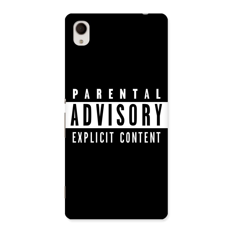 Parental Advisory Label Back Case for Xperia M4 Aqua