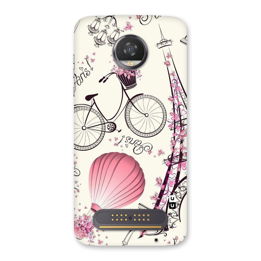 Paris Clipart Back Case for Moto Z2 Play