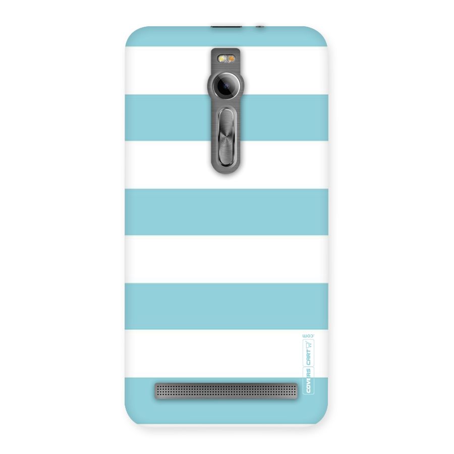 Pastel Blue White Stripes Back Case for Asus Zenfone 2