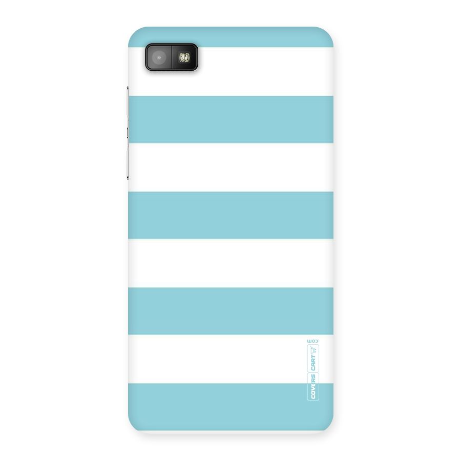 Pastel Blue White Stripes Back Case for Blackberry Z10