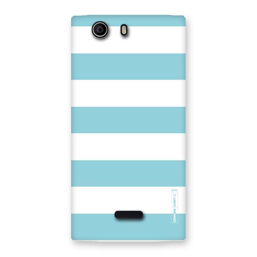 Pastel Blue White Stripes Back Case for Canvas Nitro 2 E311