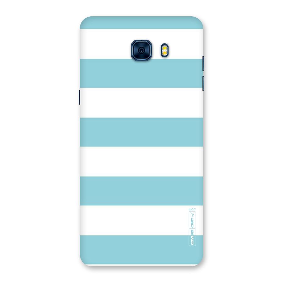 Pastel Blue White Stripes Back Case for Galaxy C7 Pro