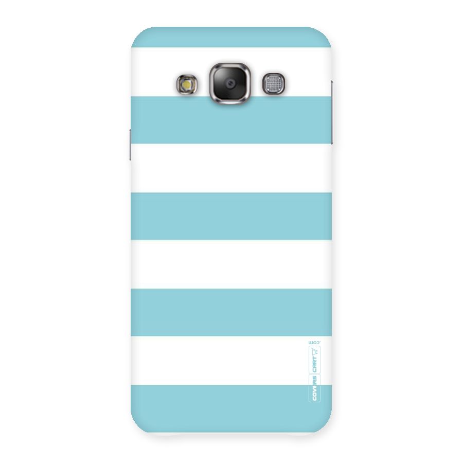 Pastel Blue White Stripes Back Case for Galaxy E7