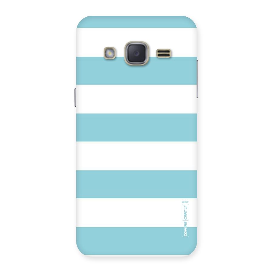 Pastel Blue White Stripes Back Case for Galaxy J2