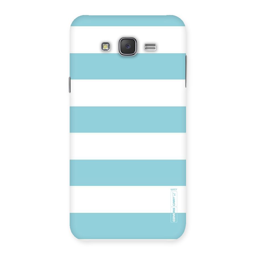 Pastel Blue White Stripes Back Case for Galaxy J7