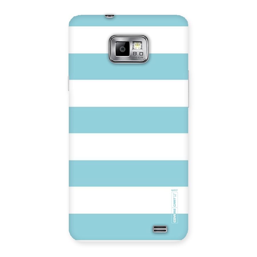 Pastel Blue White Stripes Back Case for Galaxy S2