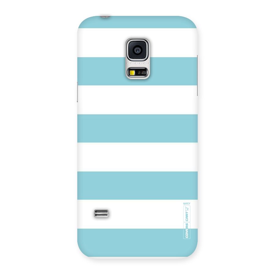 Pastel Blue White Stripes Back Case for Galaxy S5 Mini
