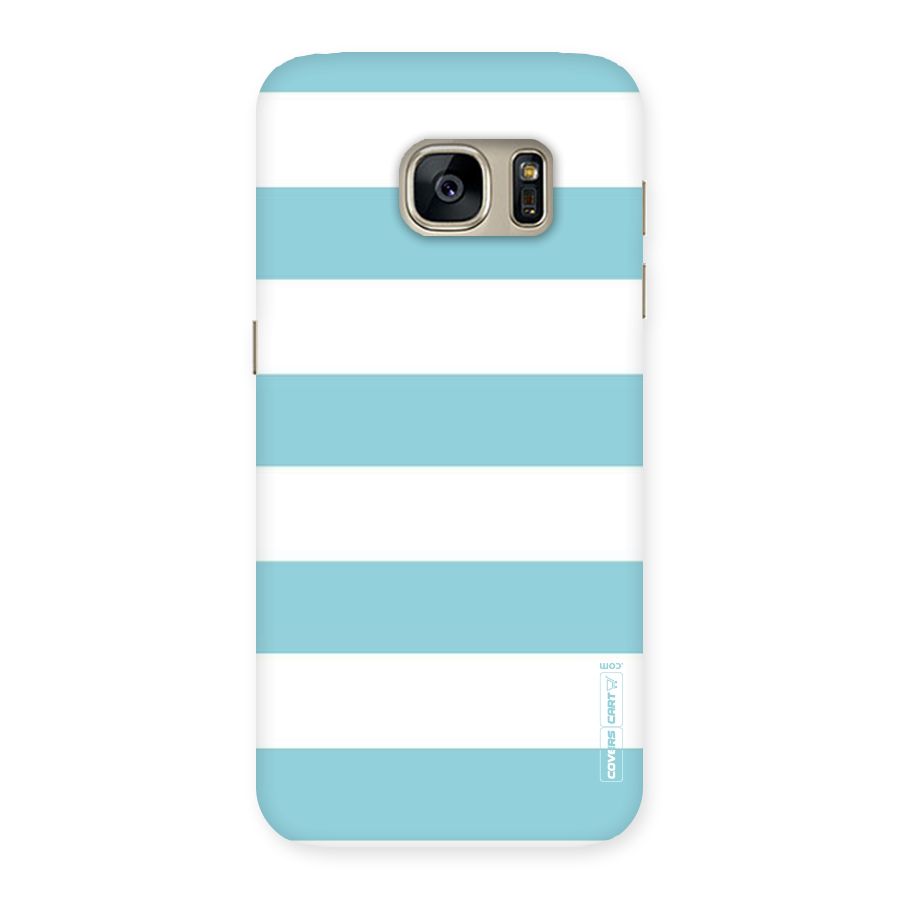 Pastel Blue White Stripes Back Case for Galaxy S7