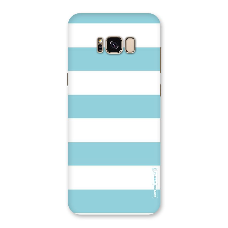 Pastel Blue White Stripes Back Case for Galaxy S8 Plus