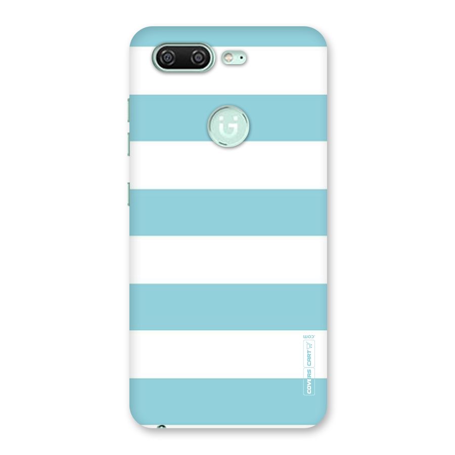 Pastel Blue White Stripes Back Case for Gionee S10