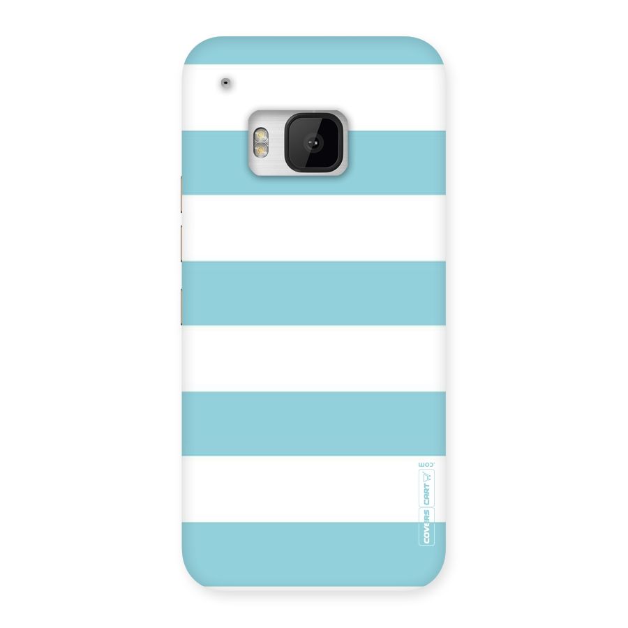 Pastel Blue White Stripes Back Case for HTC One M9