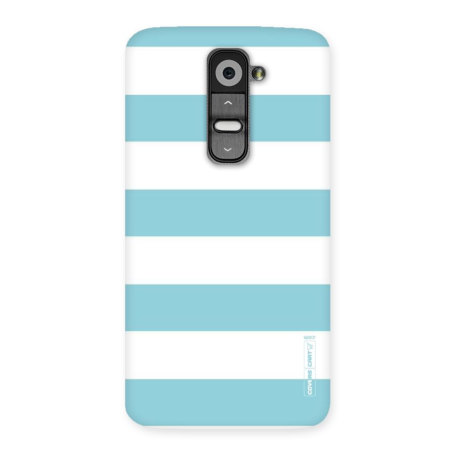 Pastel Blue White Stripes Back Case for LG G2