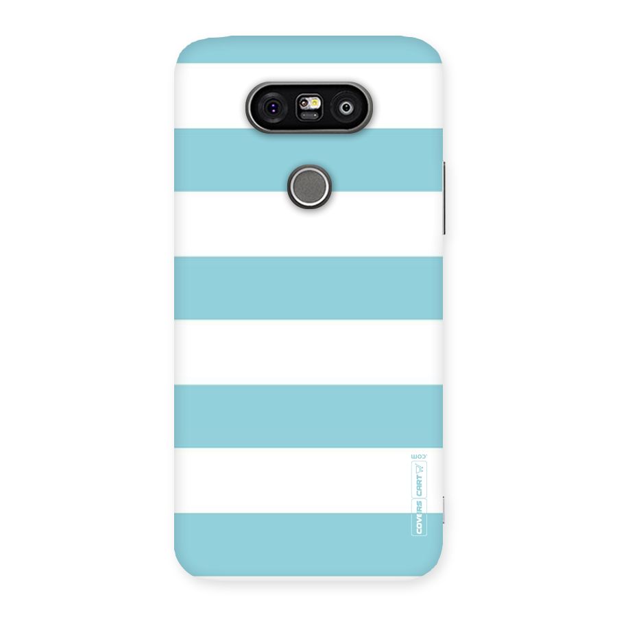 Pastel Blue White Stripes Back Case for LG G5