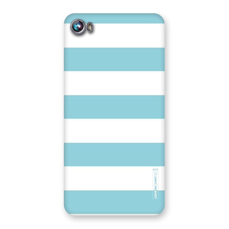 Pastel Blue White Stripes Back Case for Micromax Canvas Fire 4 A107