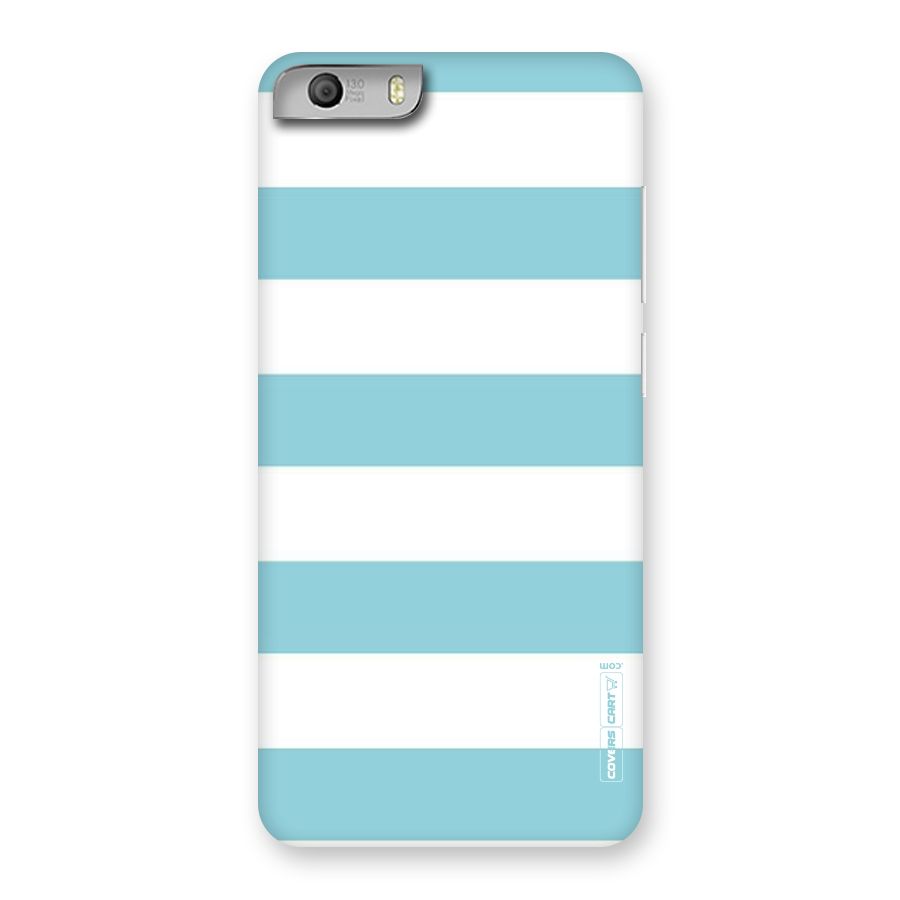 Pastel Blue White Stripes Back Case for Micromax Canvas Knight 2