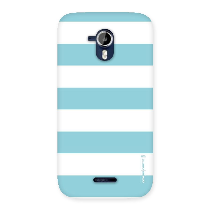 Pastel Blue White Stripes Back Case for Micromax Canvas Magnus A117