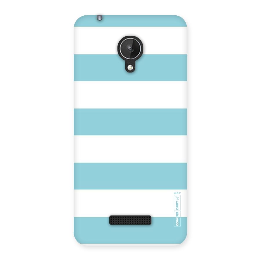 Pastel Blue White Stripes Back Case for Micromax Canvas Spark Q380