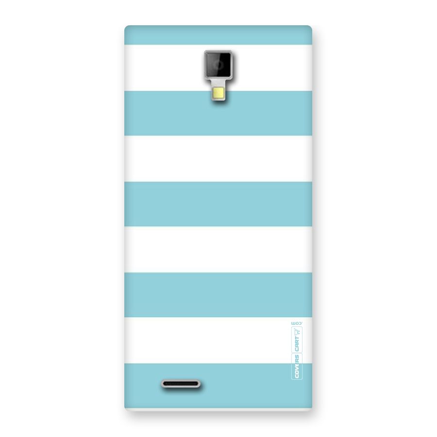 Pastel Blue White Stripes Back Case for Micromax Canvas Xpress A99