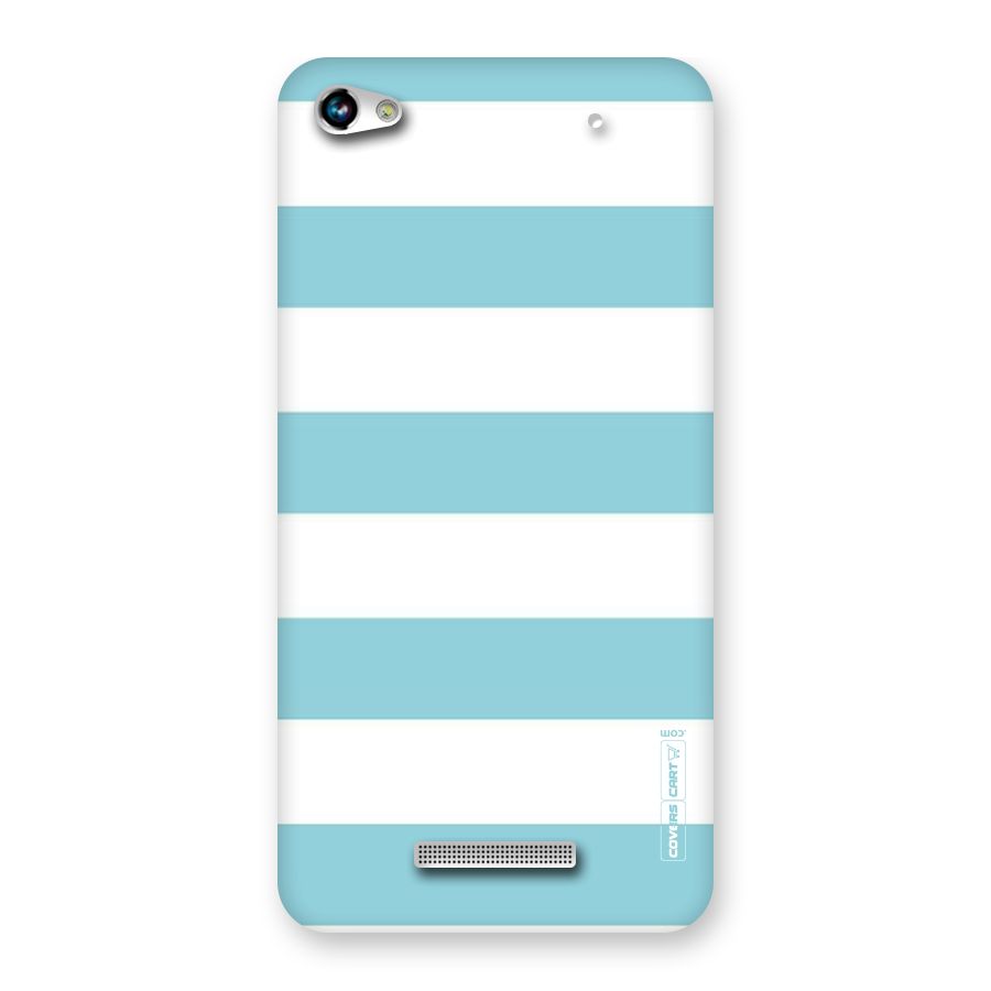 Pastel Blue White Stripes Back Case for Micromax Hue 2