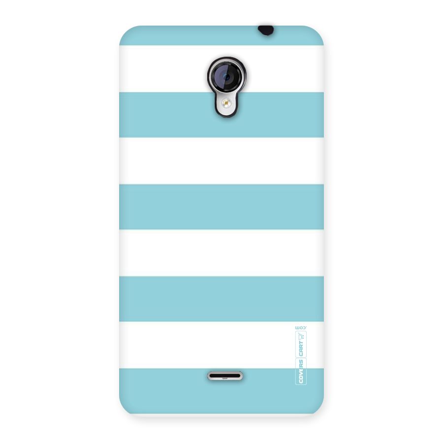 Pastel Blue White Stripes Back Case for Micromax Unite 2 A106