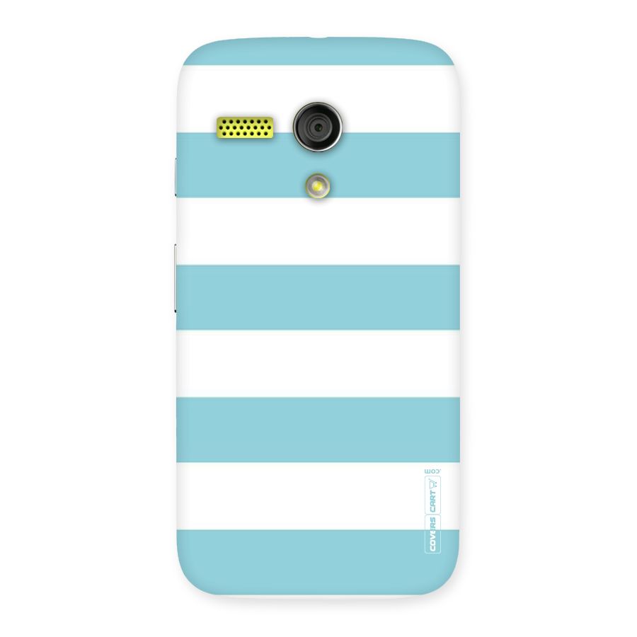 Pastel Blue White Stripes Back Case for Moto G
