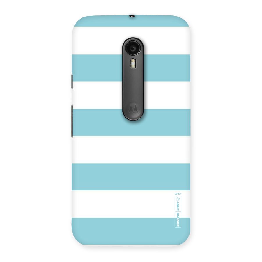 Pastel Blue White Stripes Back Case for Moto G3