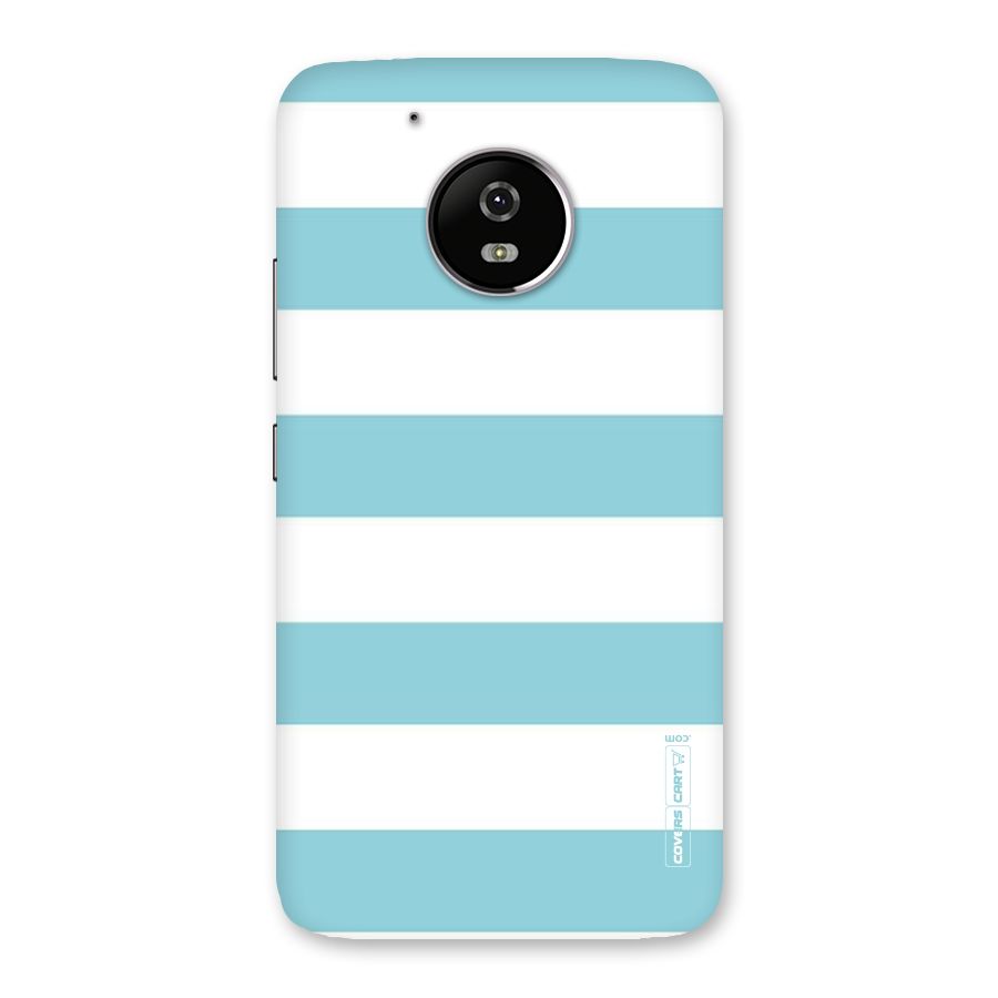 Pastel Blue White Stripes Back Case for Moto G5