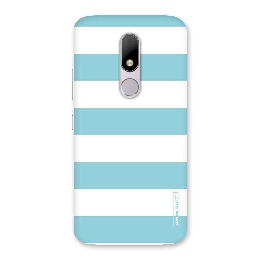 Pastel Blue White Stripes Back Case for Moto M