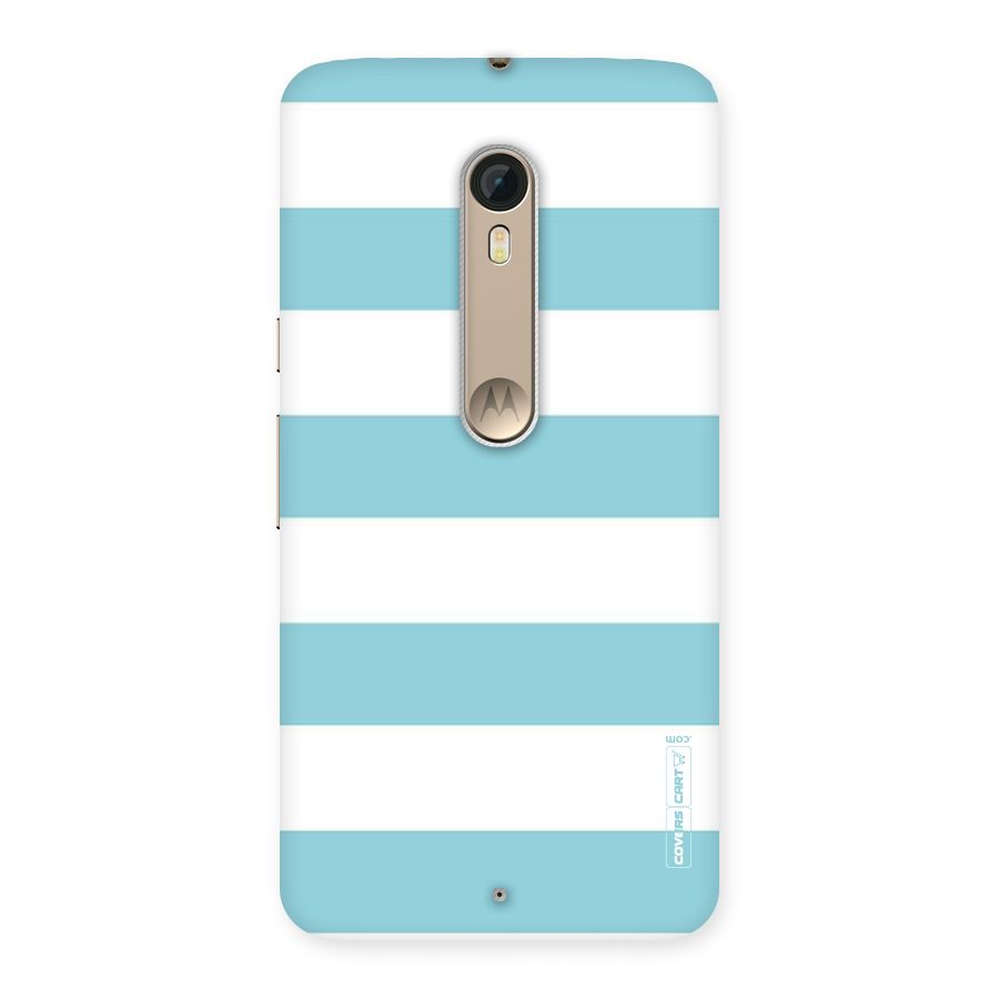 Pastel Blue White Stripes Back Case for Motorola Moto X Style